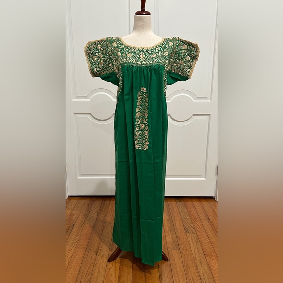 PC # E-1324 Dresses & Skirts - San Antonino Maxi Dress,Oaxaca Mexican dress.Hand Embroidered with Silk threads.